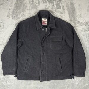 Vintage 90s Old Navy A-2 Men's Wool Bomber Black Jacket Size XXL Zipper & Button